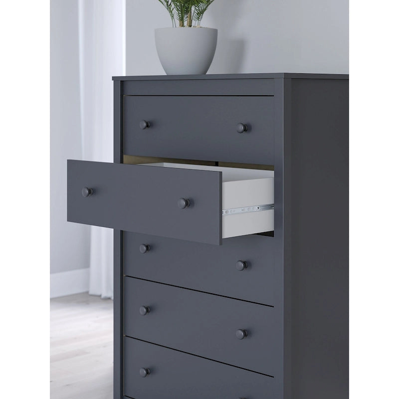 Commode à tiroirs bleu marine de style Shaker