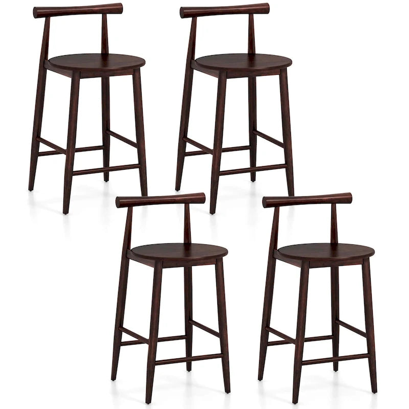 Ensemble de 2 ou 4 tabourets de bar de hauteur comptoir en bois d’acacia