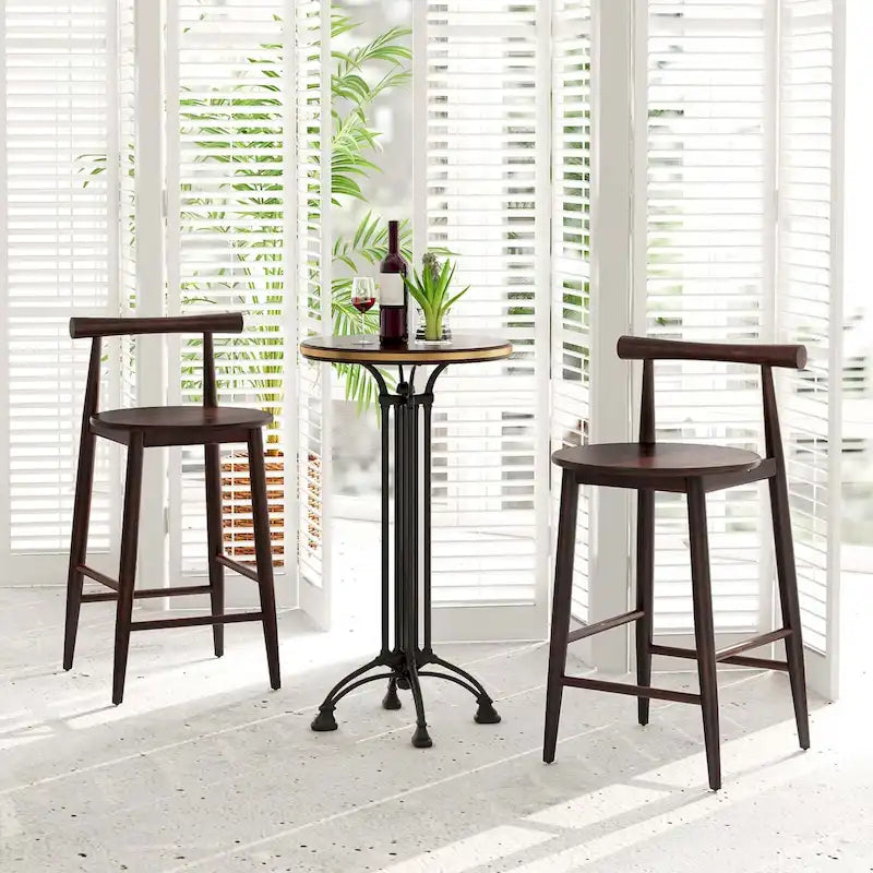 Ensemble de 2 ou 4 tabourets de bar de hauteur comptoir en bois d’acacia