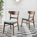 Chaises de salle à manger rembourrées en bois d’hévéa, de style moderne mi-siècle, ensemble de 2