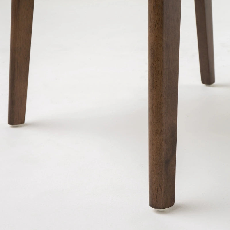Chaises de salle à manger rembourrées en bois d’hévéa, de style moderne mi-siècle, ensemble de 2