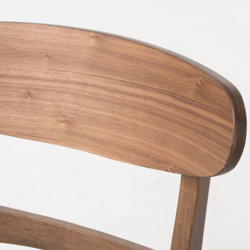 Chaises de salle à manger rembourrées en bois d’hévéa, de style moderne mi-siècle, ensemble de 2