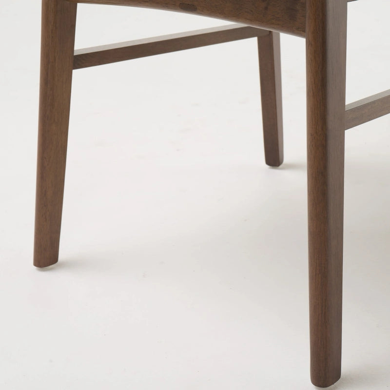 Chaises de salle à manger rembourrées en bois d’hévéa, de style moderne mi-siècle, ensemble de 2