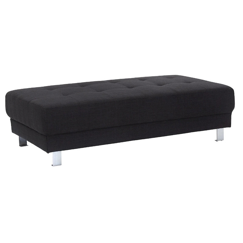 Pouf contemporaneo imbottito in lino