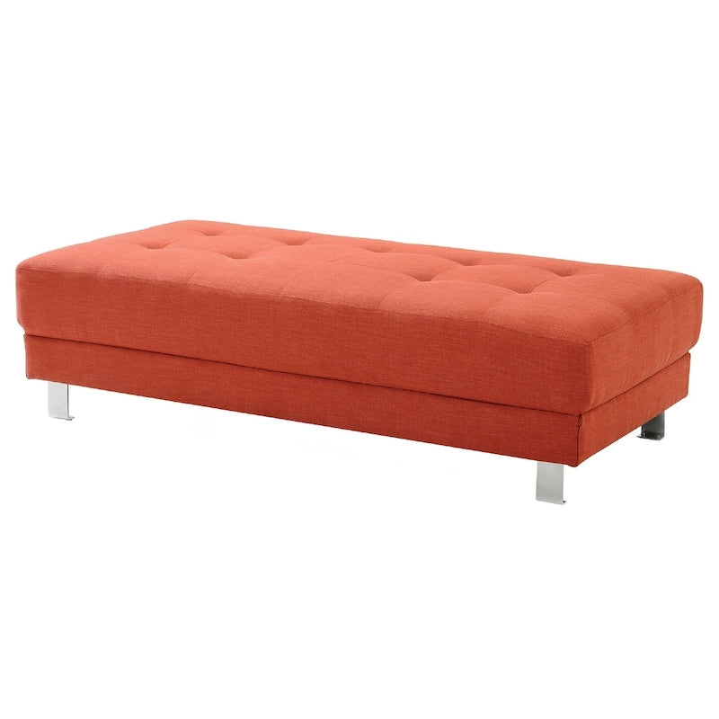Pouf contemporaneo imbottito in lino