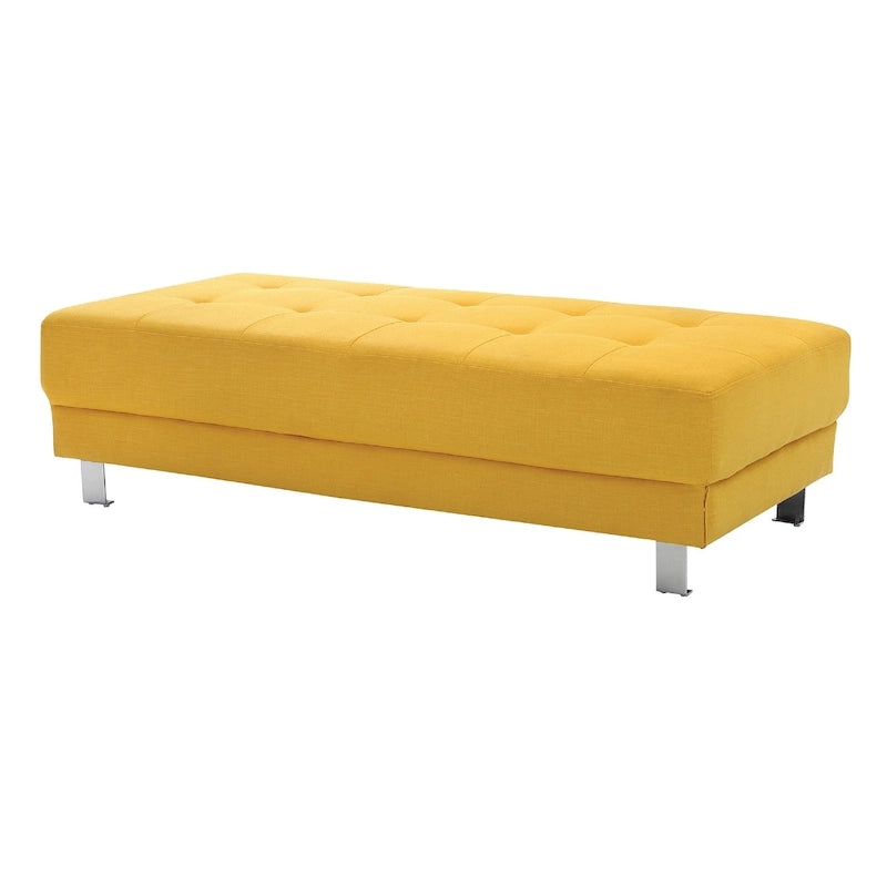 Pouf contemporaneo imbottito in lino