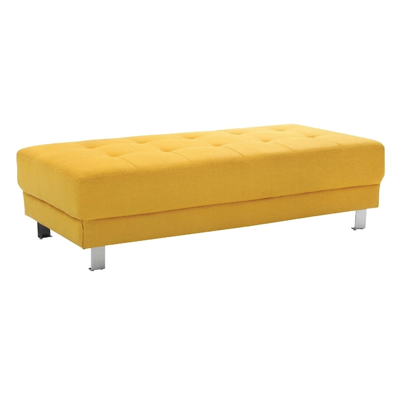 Pouf contemporaneo imbottito in lino