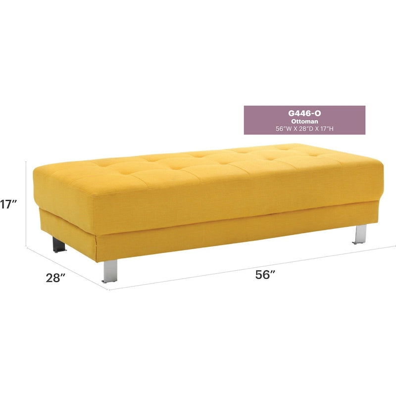 Pouf contemporaneo imbottito in lino