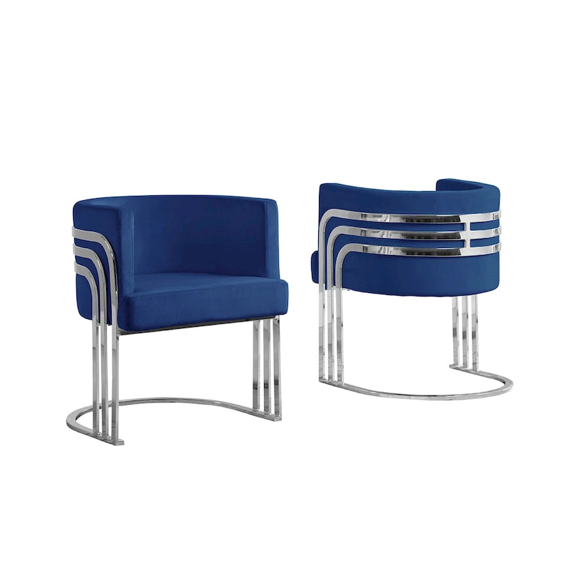 Velvet Accent Chair with Chrome Base