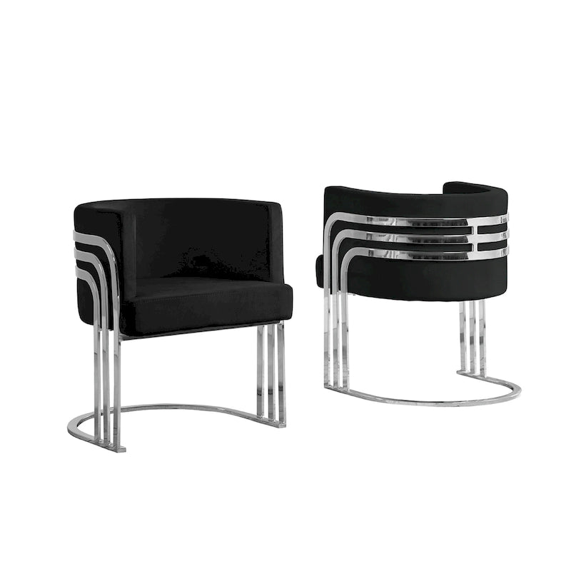 Velvet Accent Chair with Chrome Base