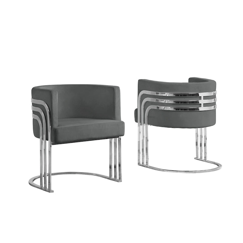 Velvet Accent Chair with Chrome Base