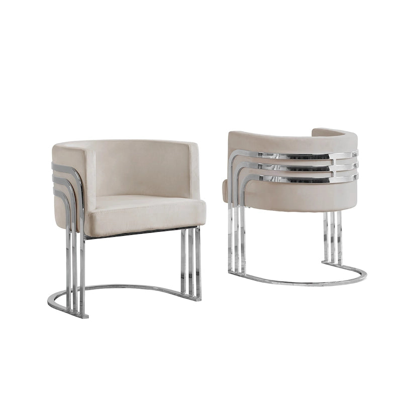 Velvet Accent Chair with Chrome Base