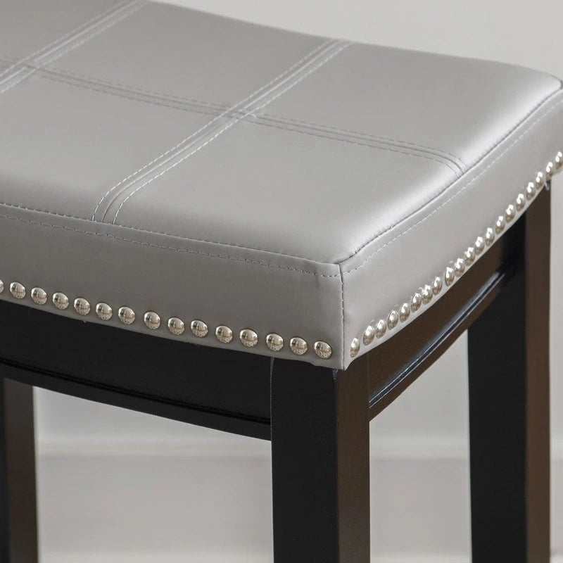 Tabouret de bar sans dossier de 26" rembourré avec clous décoratifs