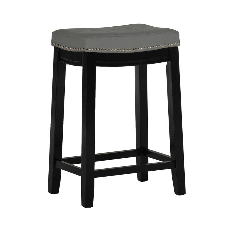 Tabouret de bar sans dossier de 26" rembourré avec clous décoratifs