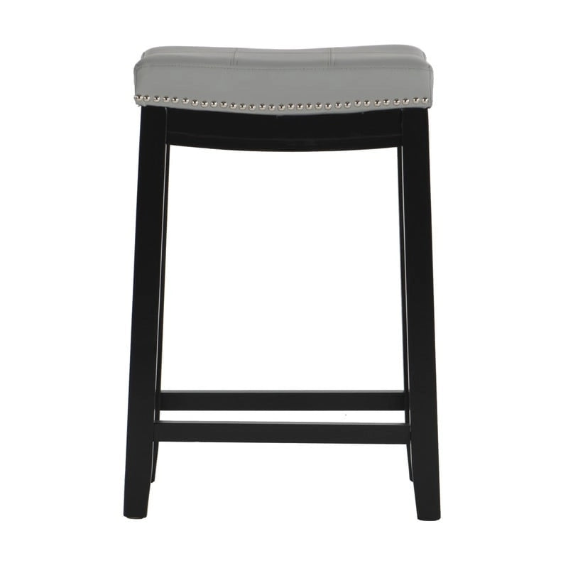 Tabouret de bar sans dossier de 26" rembourré avec clous décoratifs