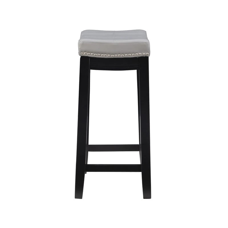 Tabouret de bar sans dossier de 26" rembourré avec clous décoratifs