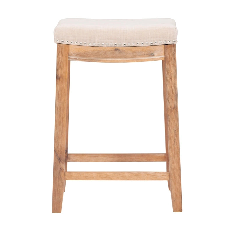 Tabouret de bar sans dossier de 26" rembourré avec clous décoratifs