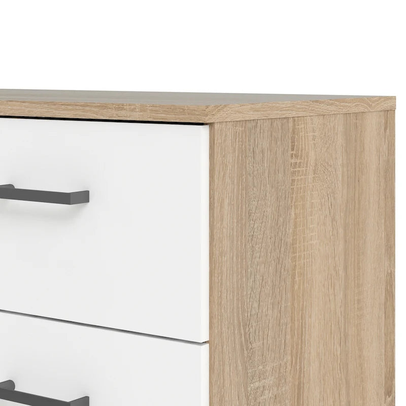 Kommode aus Eiche und Weiß mit 8 Schubladen