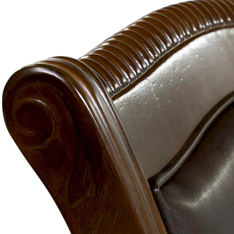 Traditionelle Esszimmerstühle aus Kunstleder, 2er-Set