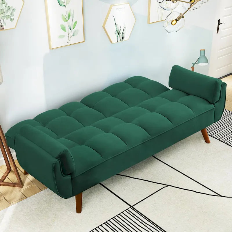 Umwandelbares, klappbares Futon-Schlafsofa mit 2 Kissen/Armlehnen