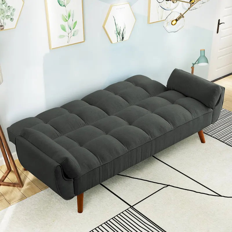 Umwandelbares, klappbares Futon-Schlafsofa mit 2 Kissen/Armlehnen