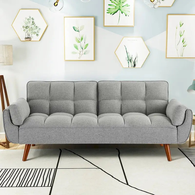 Umwandelbares, klappbares Futon-Schlafsofa mit 2 Kissen/Armlehnen