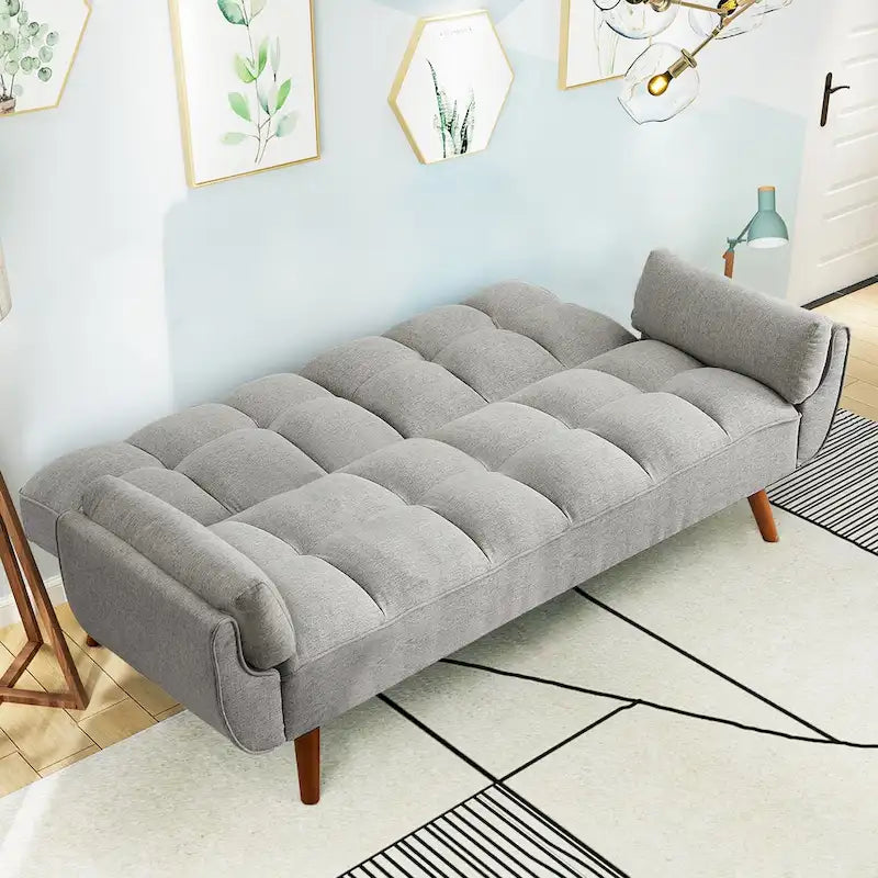 Umwandelbares, klappbares Futon-Schlafsofa mit 2 Kissen/Armlehnen