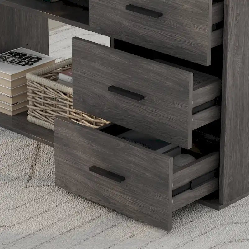 L-shaped executive desk With 3 Drawers for Home and Office