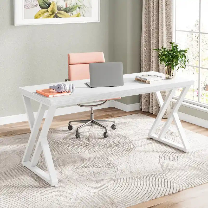 55" Heavy Duty Computer Desk with Z-Shape Metal Legs