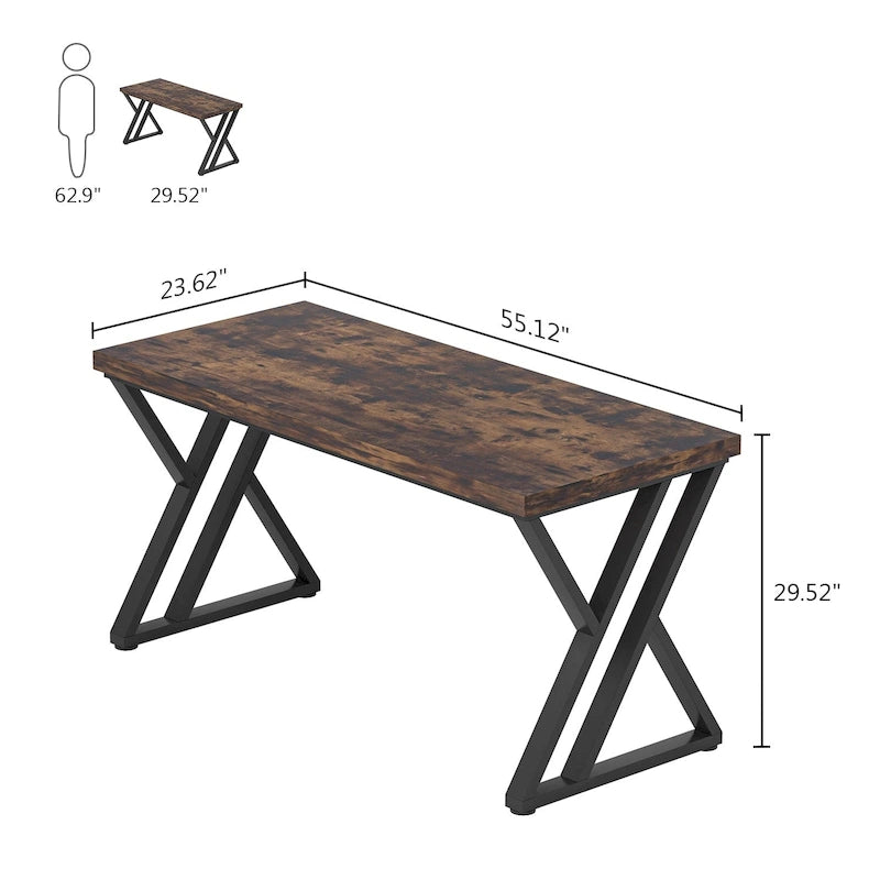 Scrivania per computer da 55" ad alta resistenza con gambe metalliche a Z