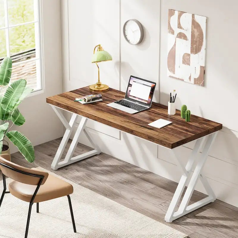 Scrivania per computer da 55" ad alta resistenza con gambe metalliche a Z