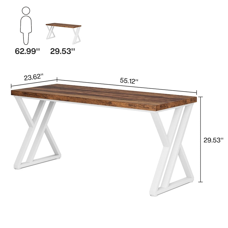 Scrivania per computer da 55" ad alta resistenza con gambe metalliche a Z
