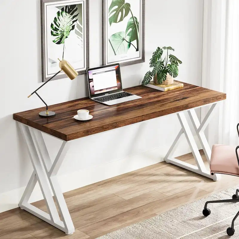 Scrivania per computer da 55" ad alta resistenza con gambe metalliche a Z