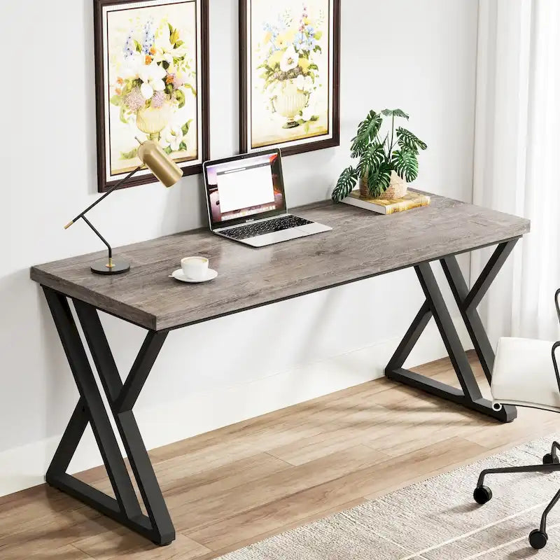 Scrivania per computer da 55" ad alta resistenza con gambe metalliche a Z