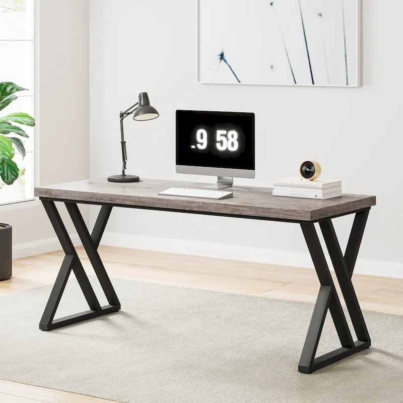 Scrivania per computer da 55" ad alta resistenza con gambe metalliche a Z