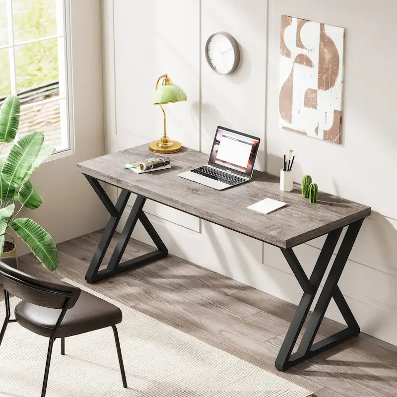 Scrivania per computer da 55" ad alta resistenza con gambe metalliche a Z