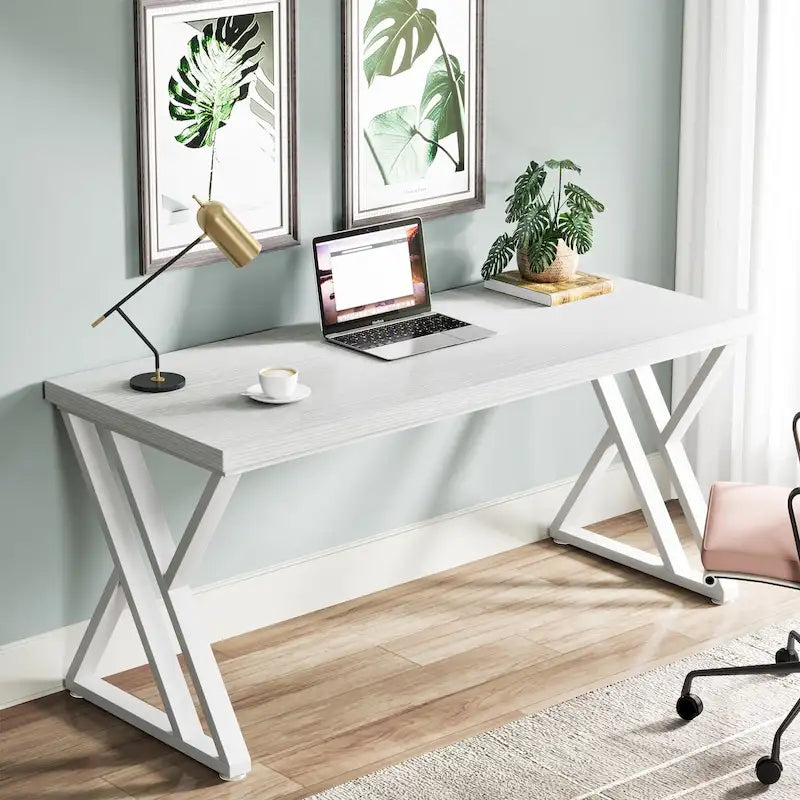 Scrivania per computer da 55" ad alta resistenza con gambe metalliche a Z