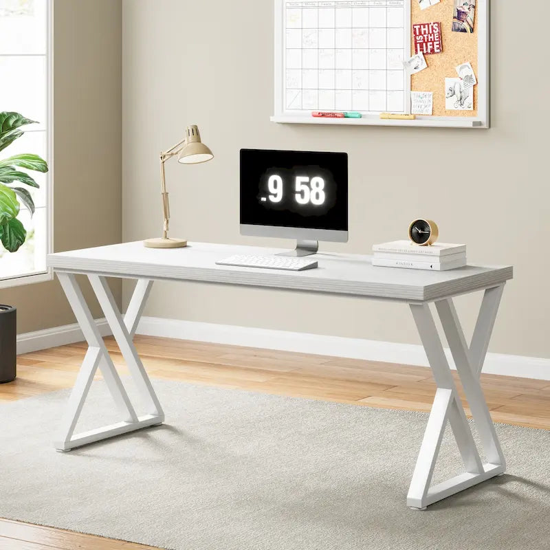 Scrivania per computer da 55" ad alta resistenza con gambe metalliche a Z