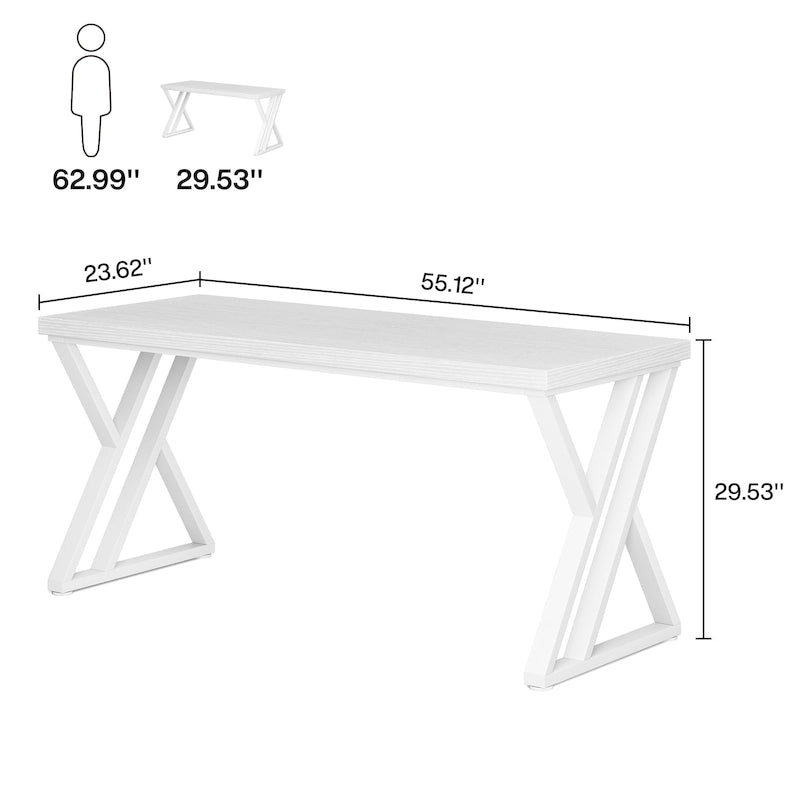 Scrivania per computer da 55" ad alta resistenza con gambe metalliche a Z
