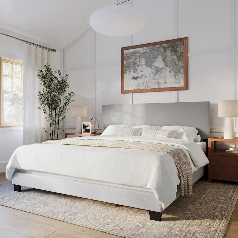 Lit king-size moderne, sommier requis