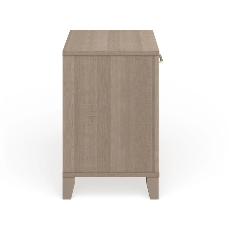 Table de chevet en frêne gris de style transitionnel