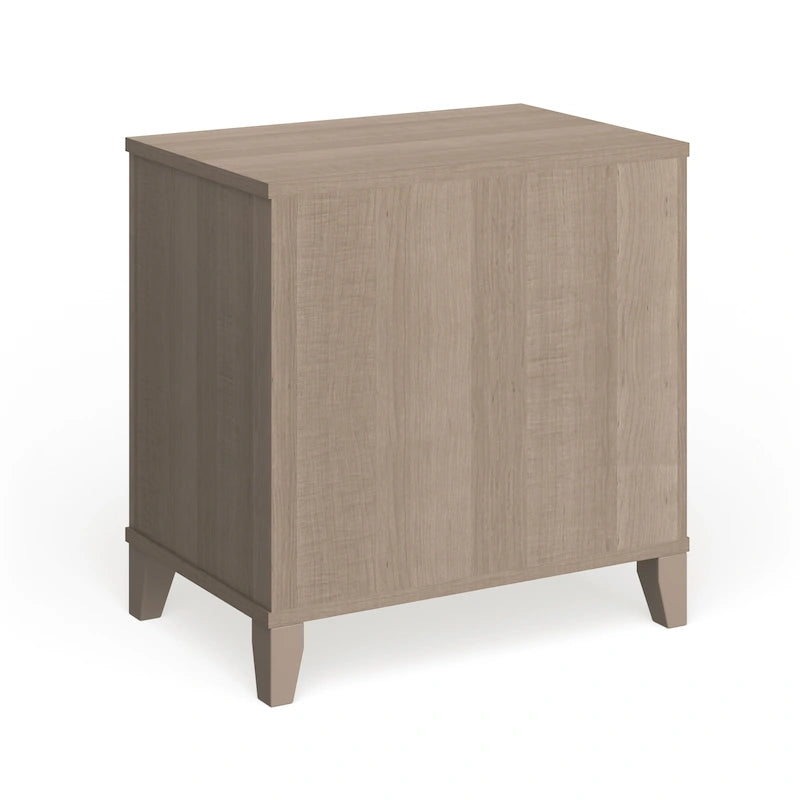 Table de chevet en frêne gris de style transitionnel