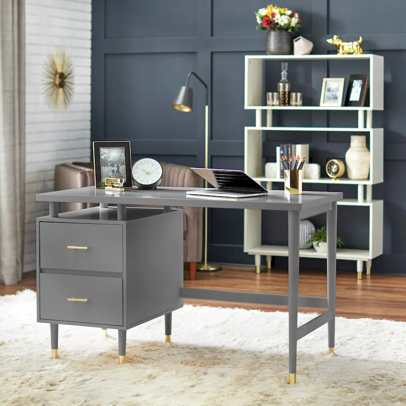 2-Drawer Mid-Century Modern Desk