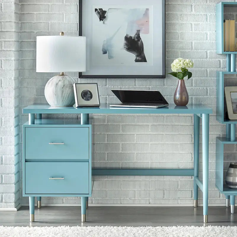 Schreibtisch im Mid-Century-Modern-Stil mit 2 Schubladen
