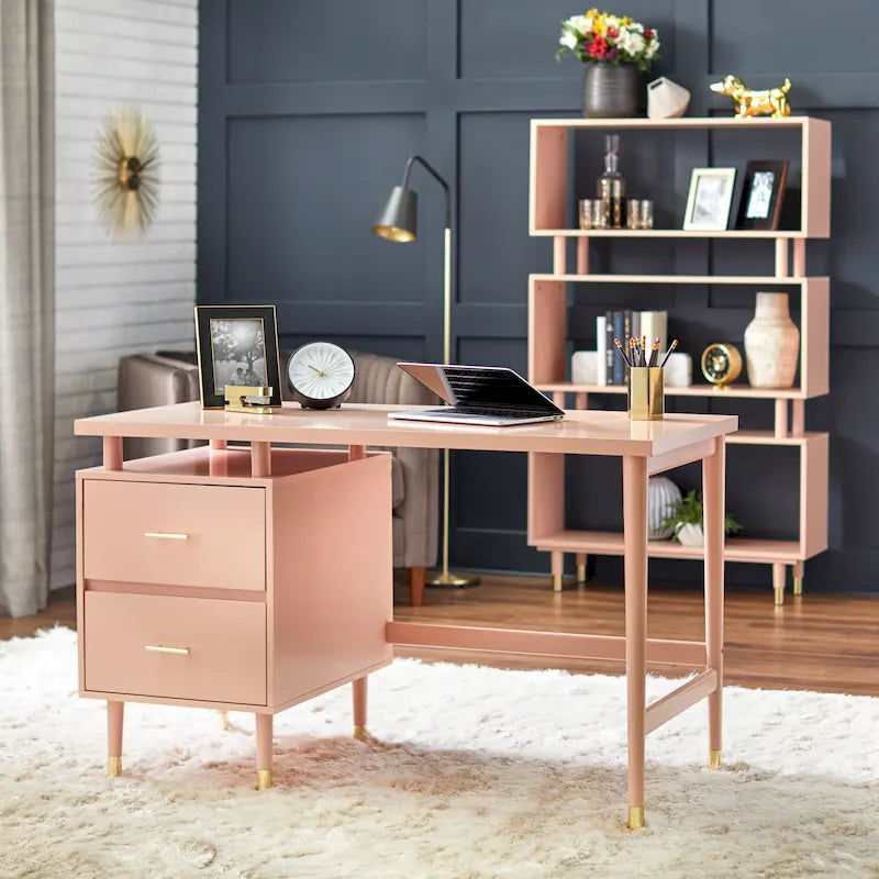 Schreibtisch im Mid-Century-Modern-Stil mit 2 Schubladen