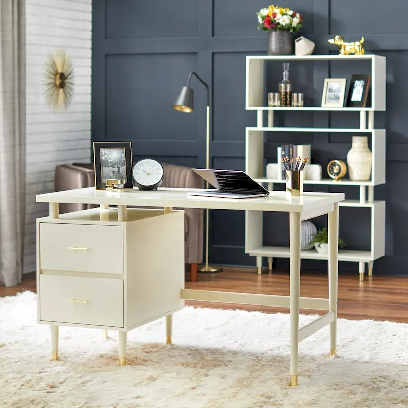 Schreibtisch im Mid-Century-Modern-Stil mit 2 Schubladen