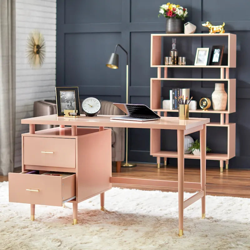 Schreibtisch im Mid-Century-Modern-Stil mit 2 Schubladen