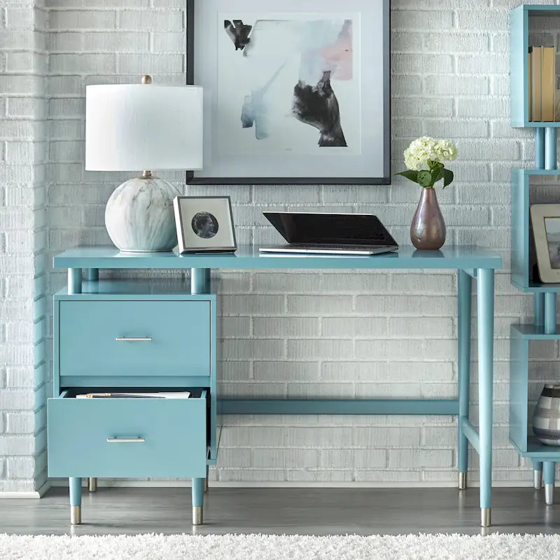 Schreibtisch im Mid-Century-Modern-Stil mit 2 Schubladen