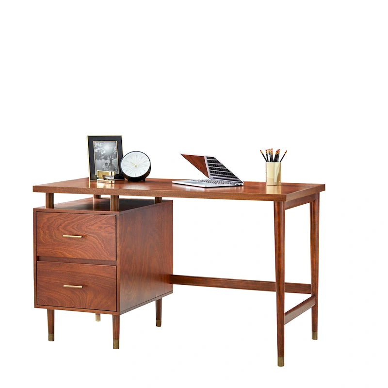 Schreibtisch im Mid-Century-Modern-Stil mit 2 Schubladen