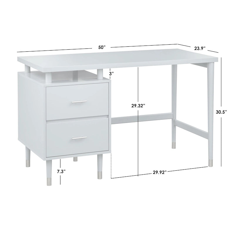 Schreibtisch im Mid-Century-Modern-Stil mit 2 Schubladen